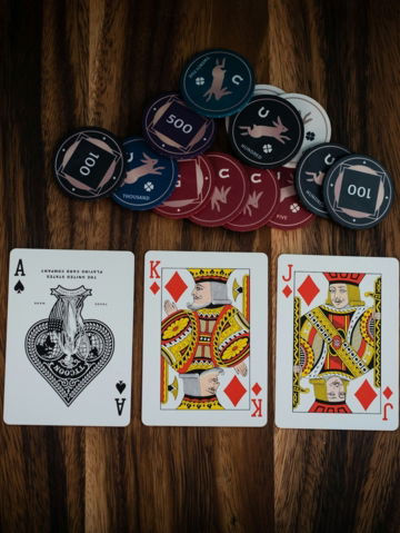 assorted-color playing cards